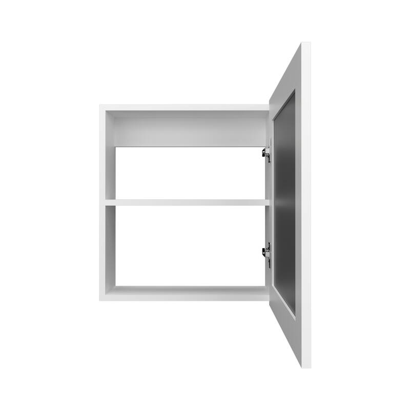 Wall-Mounted Medicine Cabinet - 20.5" H, 18.6" W, Mirrored Door, 2 Shelves, Compact Bathroom Storage
