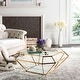 preview thumbnail 1 of 5, SAFAVIEH Couture Abena Geometric Gold Coffee Table - 47.3" W x 23.5" L x 30.8" H