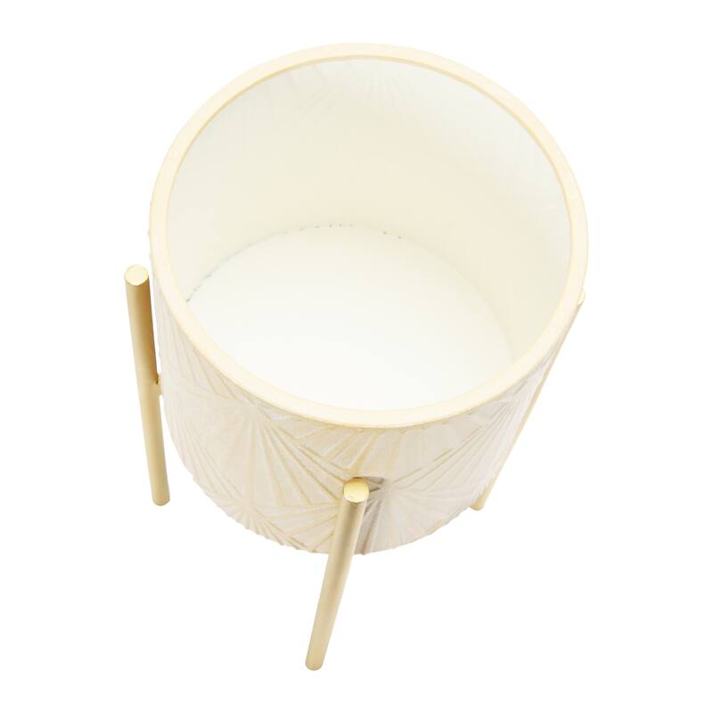 Embossed Metal Planters with Stand