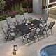 preview thumbnail 12 of 20, PURPLE LEAF Outdoor Patio Dining Set Folding Chairs And Table
