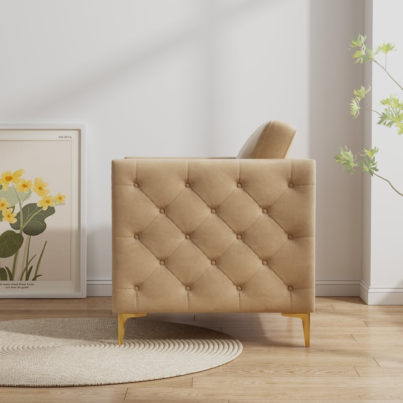 Accent Chair for Living Room Upholstered Arm Chair with Metal Legs