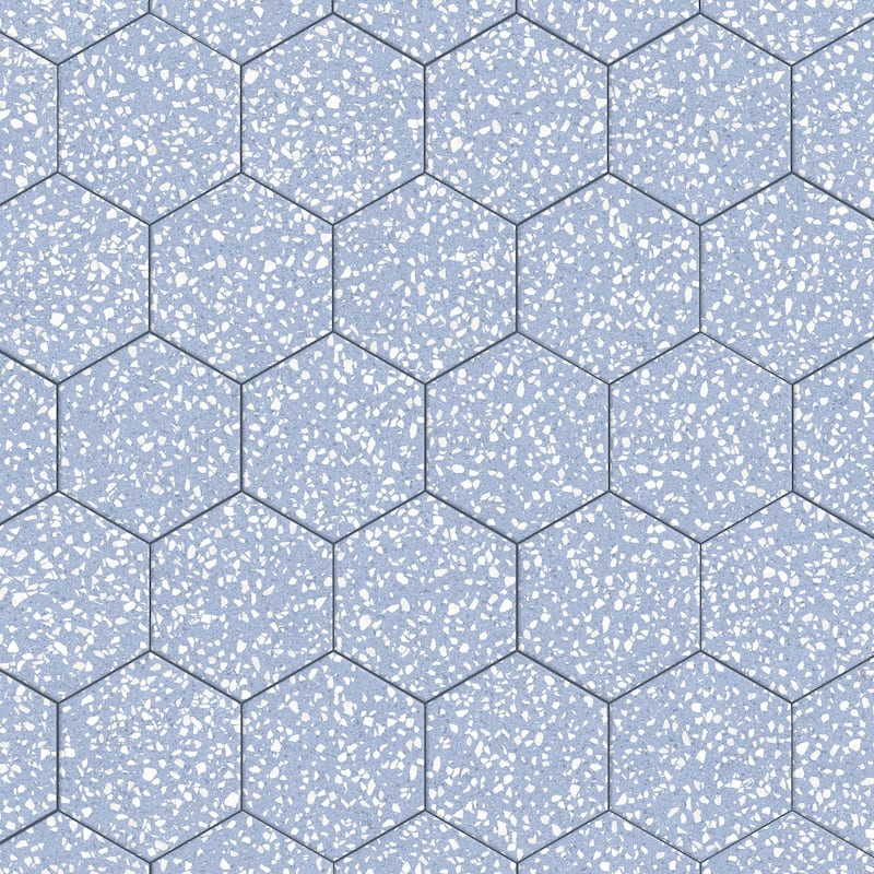 Merola Tile Venice Hex Sky 8-5/8" x 9-7/8" Porcelain Floor and Wall Tile - Case (25 Tiles)