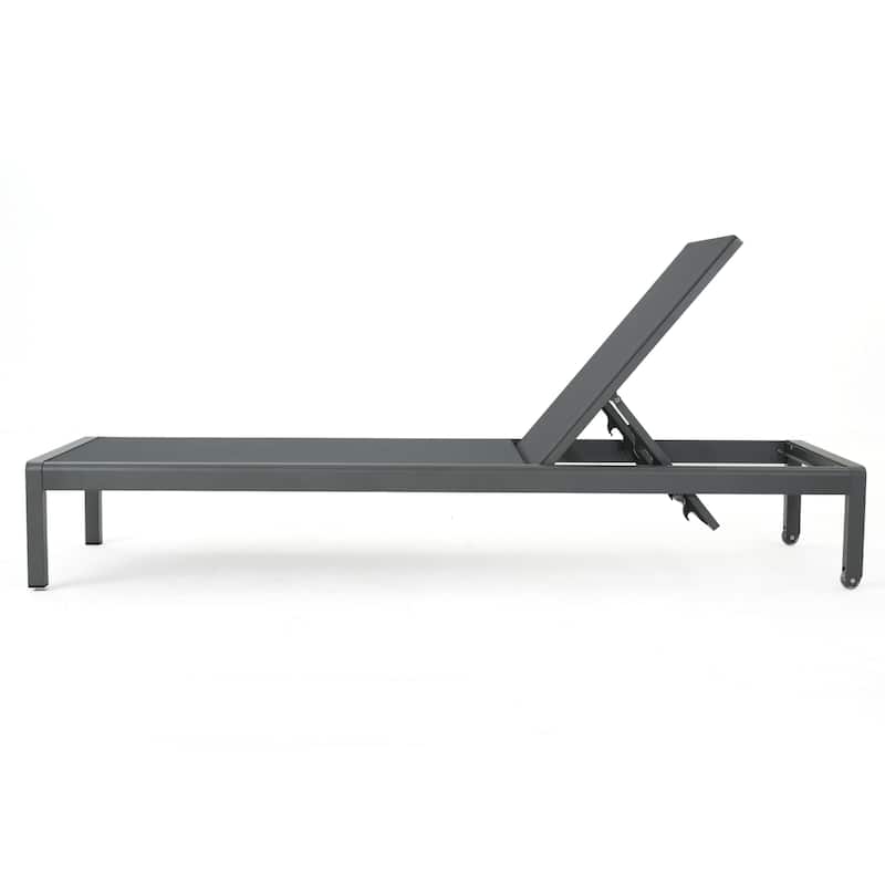 Cape Coral Outdoor Aluminum Chaise Lounge by Christopher Knight Home