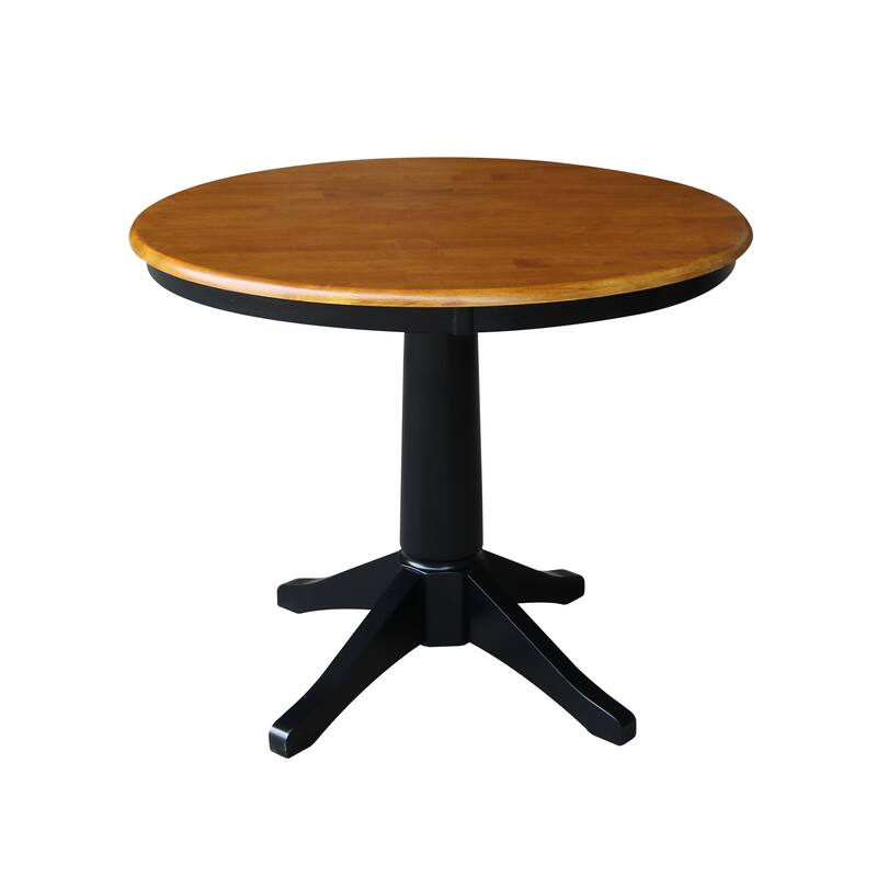 International Concepts Solid Wood 36" Round Pedestal Dining Table