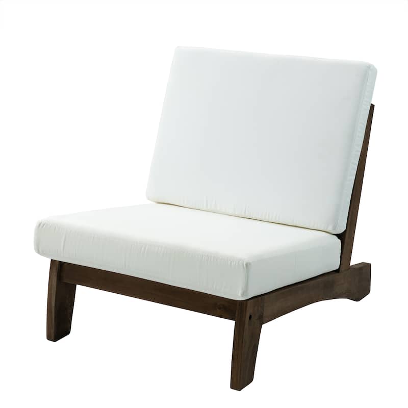 Sectional Wood Furniture 2 Seat Armless Patio Sofa