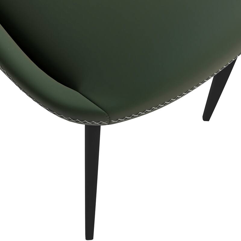 Amalfi Mid-Century Modern Upholstered Dining Chair - Open Back Side Chair with Metal Legs for Kitchen, Dining Room & Living Room
