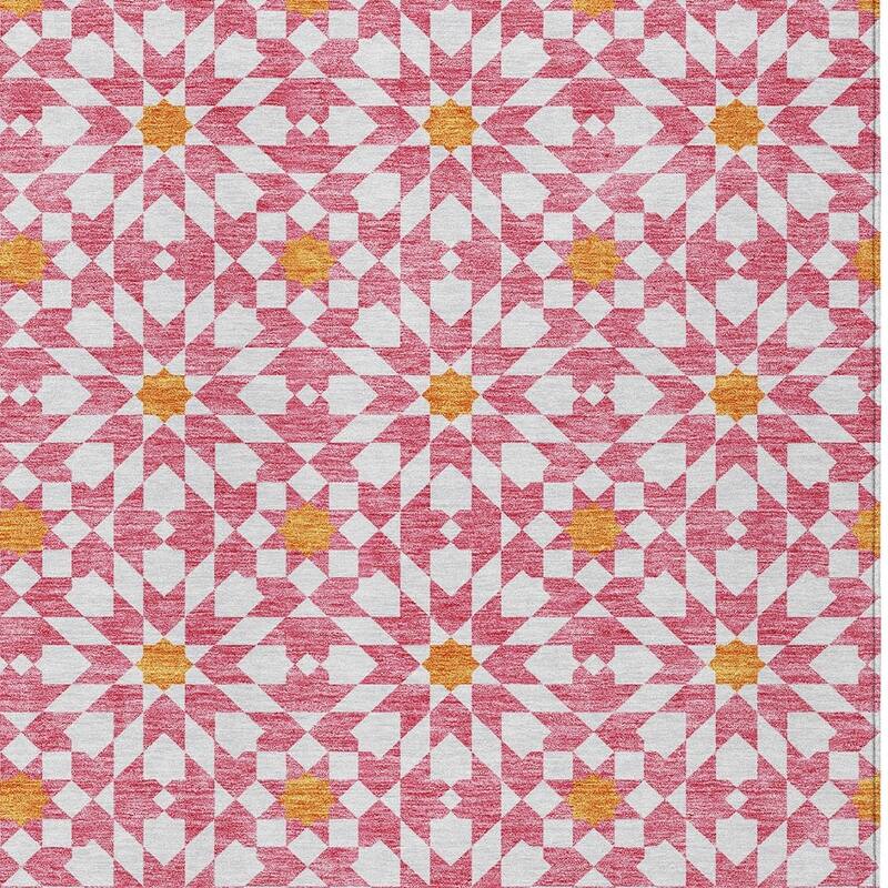 HomeRoots Floral Medallion Transitional Rectangle Outdoor Rug