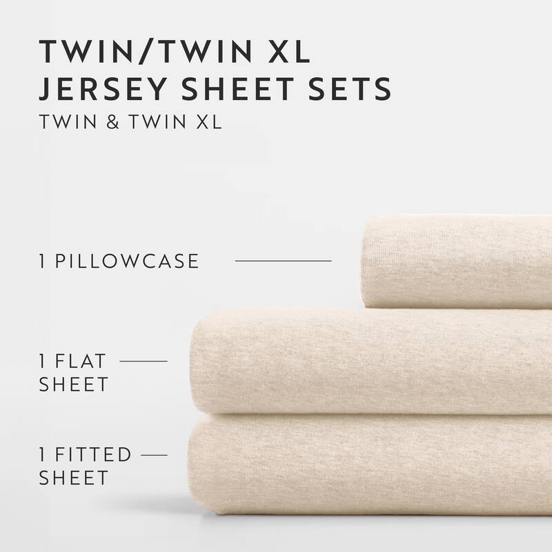 Ultra Soft 4 Piece Cotton Jersey Knit Sheet Set