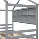 preview thumbnail 7 of 57, Wooden House-shaped Twin House Bed with Bedside Built-in Storage Shelves,Under Bed Storage,Kids and Baby