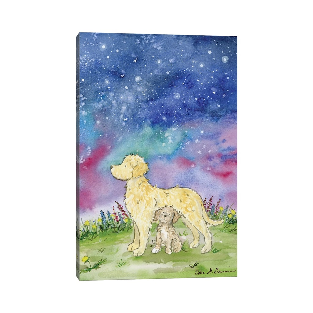 iCanvas "Golden Doodles And The Starry Skies" by Jasper And Ruby Canvas Print
