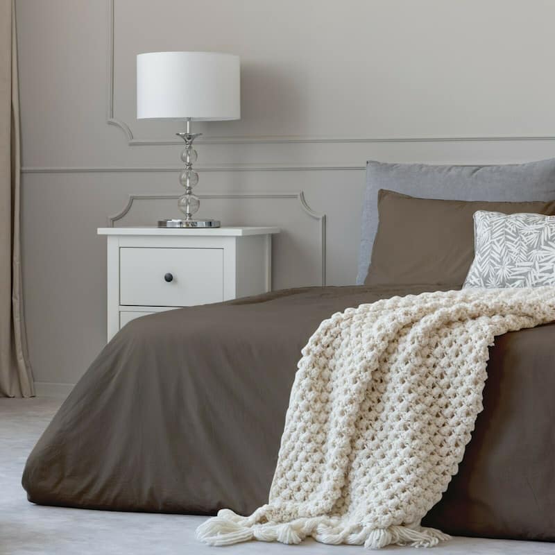 1800 Count Cotton Feel Bed Sheet Set Pillowcases Deep Pocket All Sizes - Taupe - King