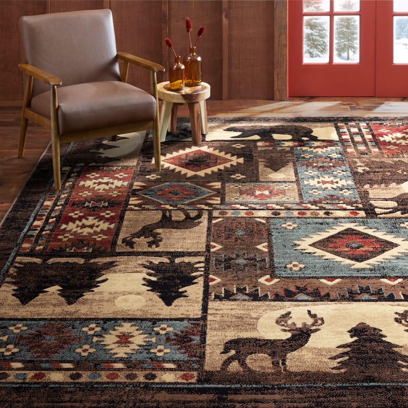 Home Dynamix Buffalo Bear Rustic Area Rug - 7'10"x10'5"
