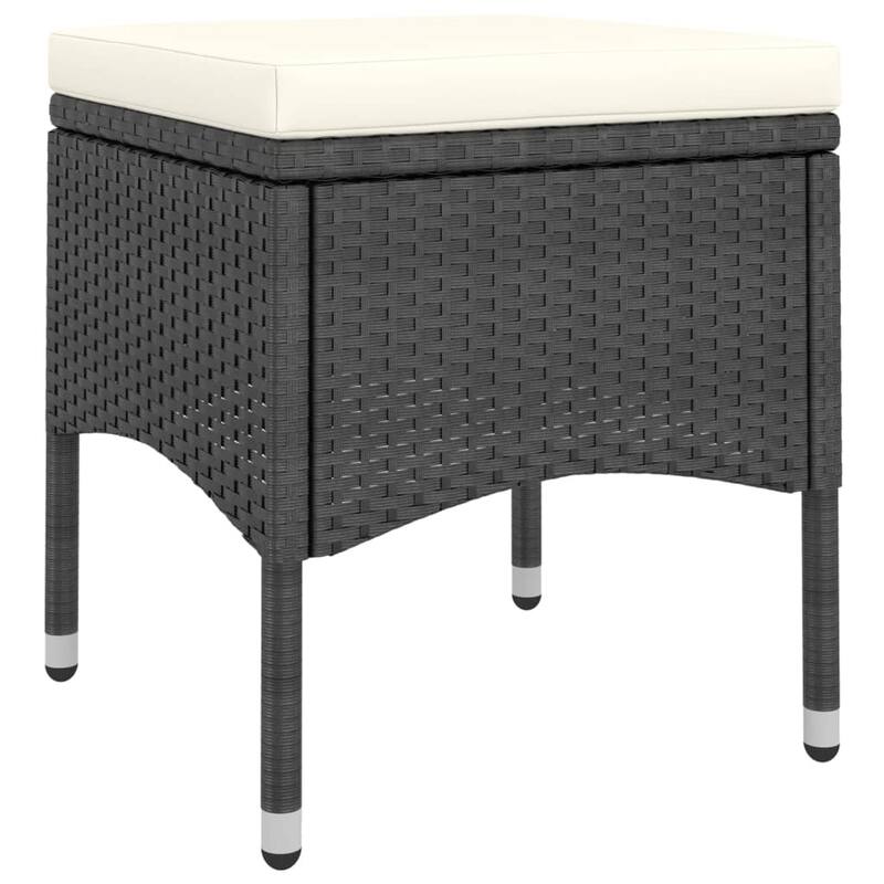 vidaXL Garden Dining Set Black Poly rattan Small Breathable Design - 31.5 x 31.5 x 29.5