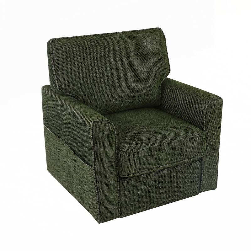 360° Swivel Chair Accent Barrel Armchair Swivel Sofa Chair with Side Pockets
