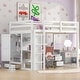 preview thumbnail 3 of 28, Full Size Solid Wood Loft Bed with Built-in Wardrobe, Desk, Storage Shelves and Drawers