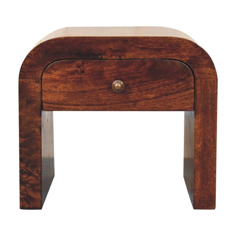 Solid Wood California Walnut Disc Nightstand