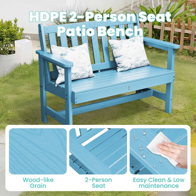 Outdoor 2-Person Garden Bench 42.92-in W x 35.83-in H