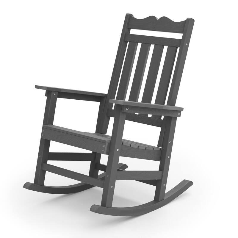 LIVOOSUN Patio Adirondack Chair Outdoor Plastic Rocking Chair Set of 2