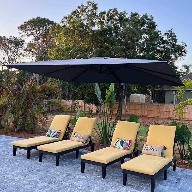 PURPLE LEAF 9 x 11.5 ft 360 Degree Rotation Patio Umbrella With Base