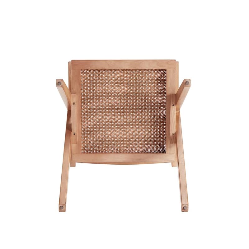 Manhattan Comfort Hamlet Dining Arm Chair in Black and Natural Cane