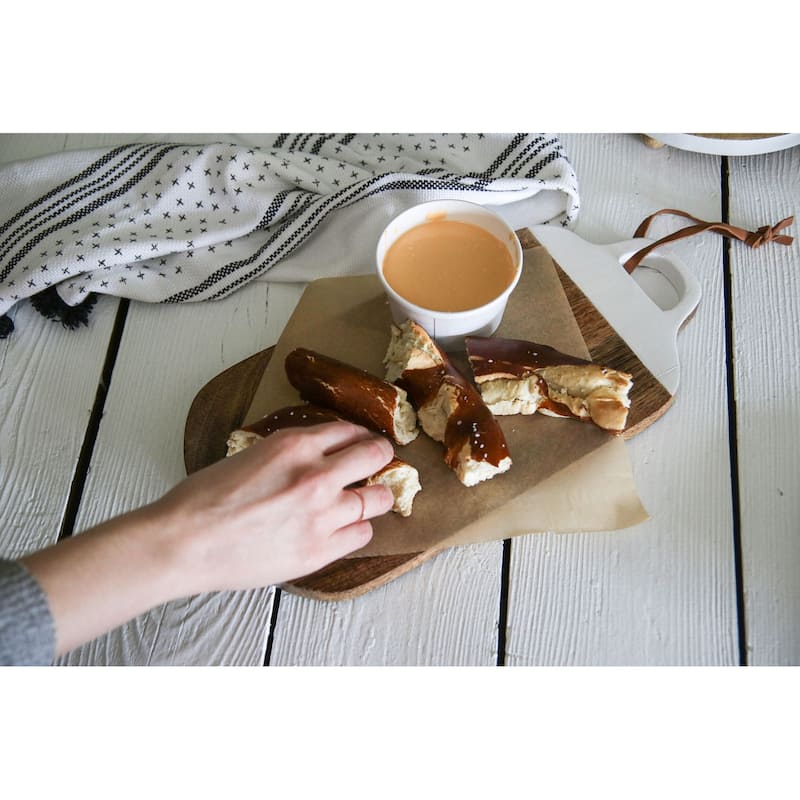 Foreside Home & Garden Large White Wood Kitchen Serving Cutting Board