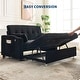 preview thumbnail 26 of 28, 3-in-1 Convertible Sleeper Sofa Bed with Pull-Out Bed, Corduroy Futon, Charging Port & Side Pocket