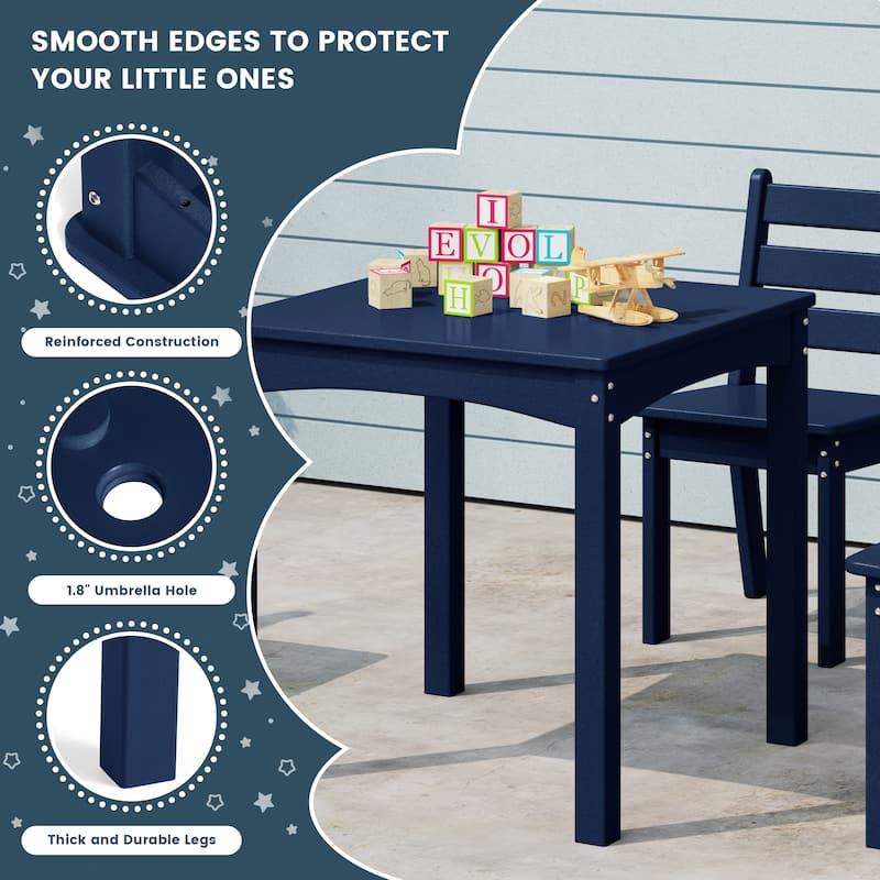 Polytrends Garden Party Kids Outdoor 5-Pieces Dining Set