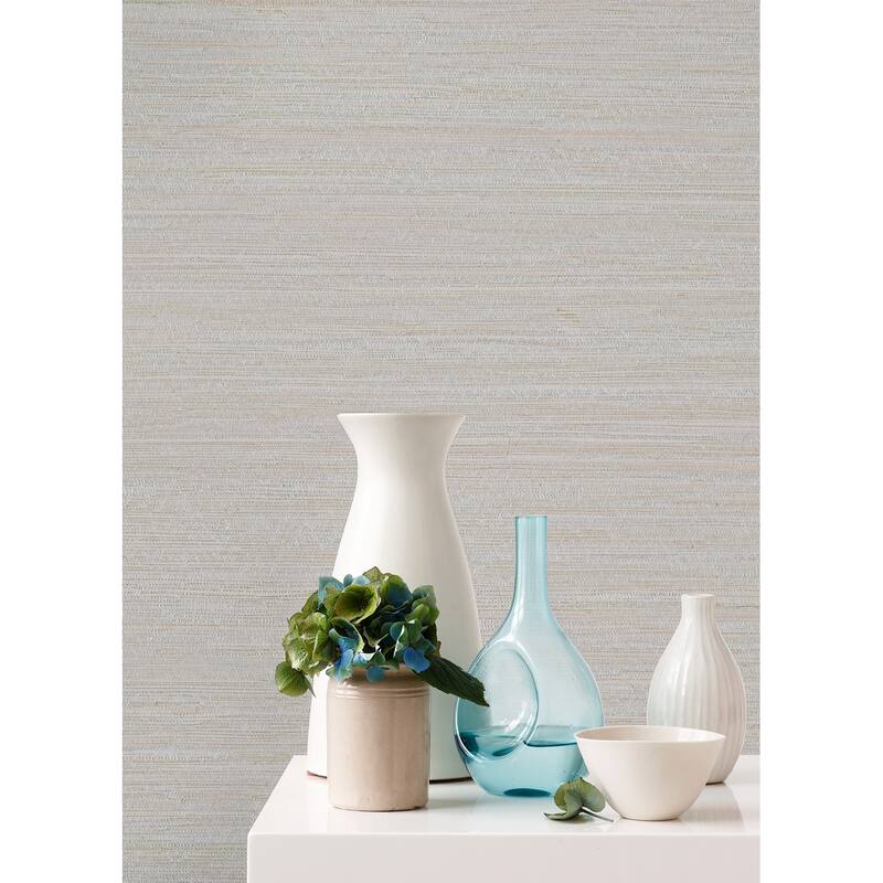 A-Street Prints Kira Teal Hemp Grasscloth Wallpaper