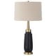 preview thumbnail 4 of 5, Uttermost Spyglass Black Wood Grain Table Lamp - 31"H,   Shade 10"H x 16"Dia.