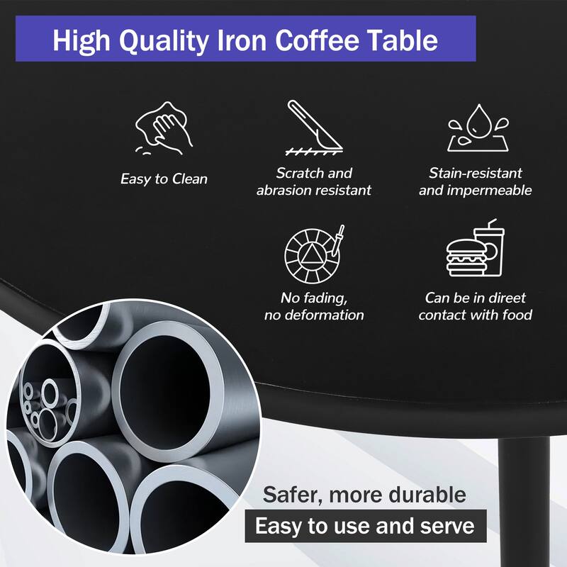Half-moon Furniture Sofa Set Curved Sectional Sofa with Chaise Lounge and Round Coffee Table, Iron Frame Conversation Set