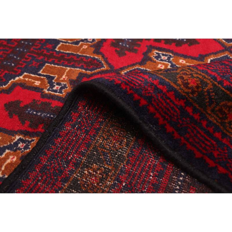 ECARPETGALLERY Hand-knotted Teimani Red Wool Rug - 3'8 x 6'10