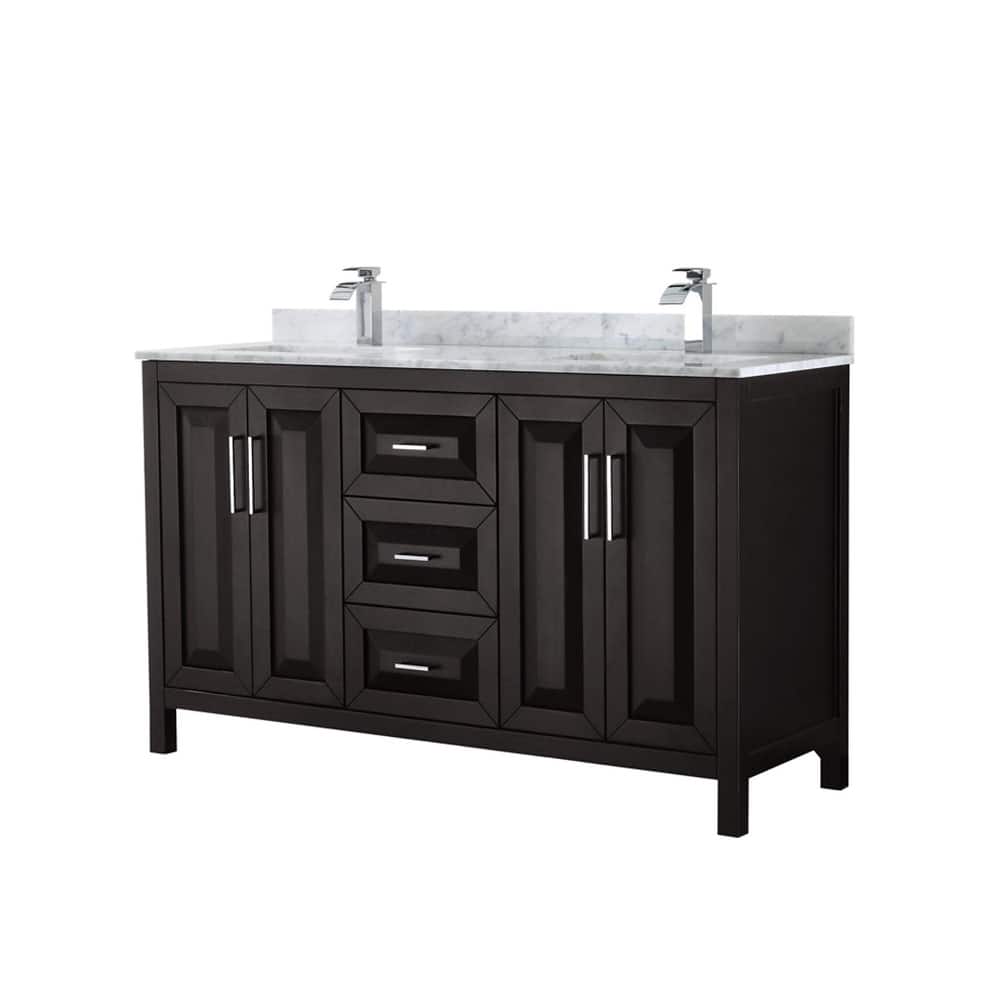 Wyndham Collection Daria 60" Free Standing Double Vanity Set with MDF