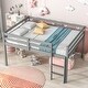 preview thumbnail 3 of 4, Grey Full Size Pine Wood Loft Bed with Ladder and Fence
