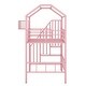 preview thumbnail 6 of 20, Metal Twin Loft Bed with Roof Design and Storage Box, Pink