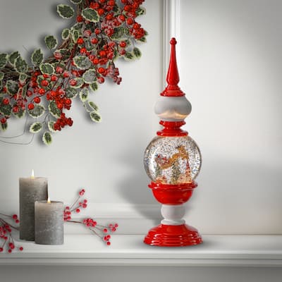 16" LED Peppermint Finial Santa With