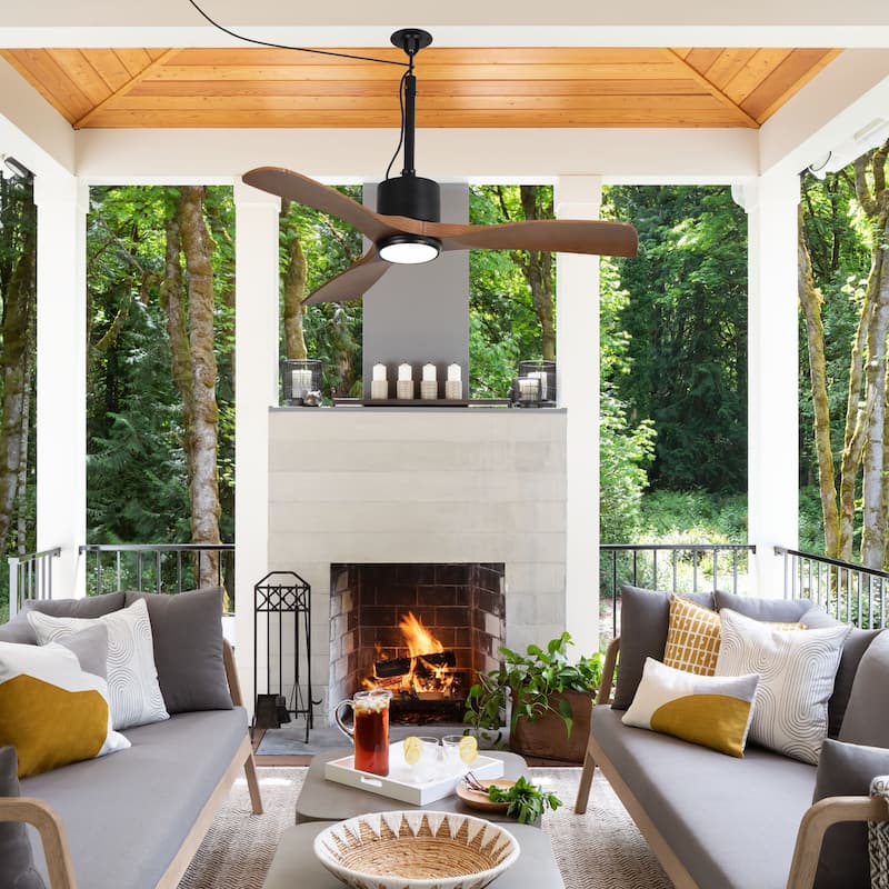42" Classic Waterproof Wet Outdoor Gazebo Ceiling Fan with Light and Hook