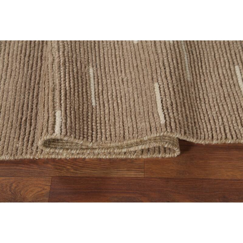 All-Over Striped Moroccan Oriental Area Rug Handmade Wool Carpet - 6'2"x 9'6"