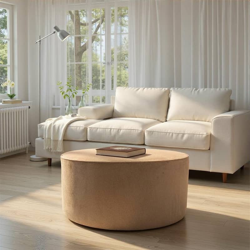 Universal 36" Round Ottoman Qivuit Camel