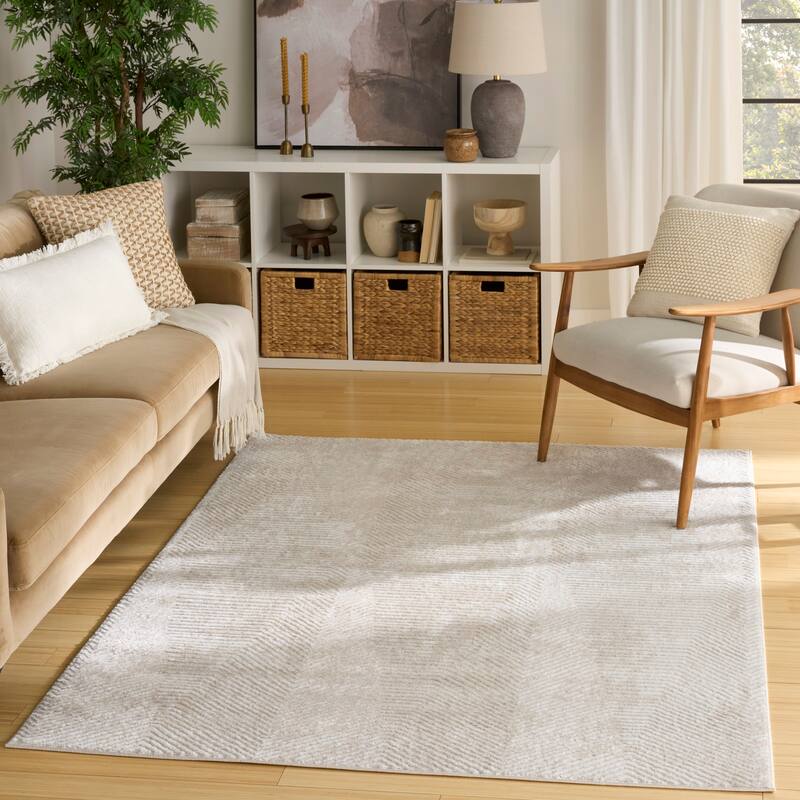 Nourison Home Dekor Indoor only Grey Persian Area Rug - Ivory/Beige - 5'3" x 7'