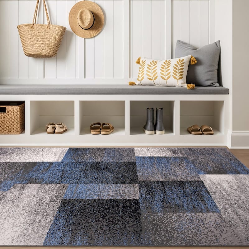 World Rug Gallery Modern Geometric Boxes Area Rug