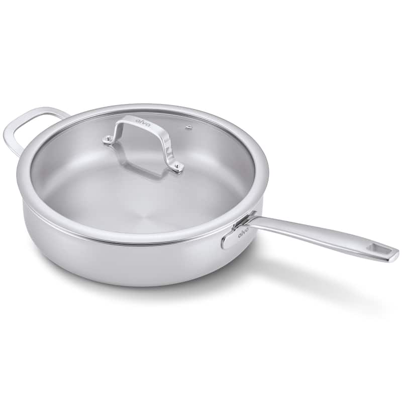 Alva Maestro 4QT 5-Ply Stainless Steel Saute Pan with Lid - 4Qt.