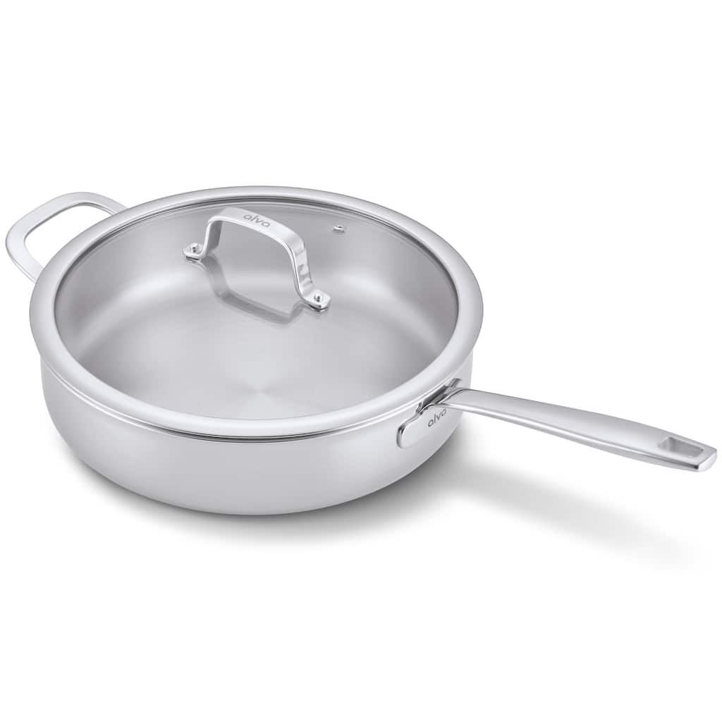 Alva Maestro 4QT 5-Ply Stainless Steel Saute Pan with Lid