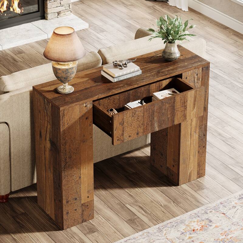 39.37" Console Table With Drawer for Entryway Hallway