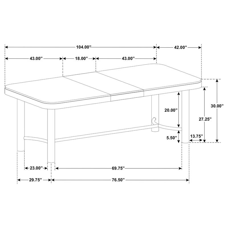 Arini 104-inch Extension Leaf Dining Table Sand Wash - 86.00''- 104.00'' x 42.00'' x 30.00''
