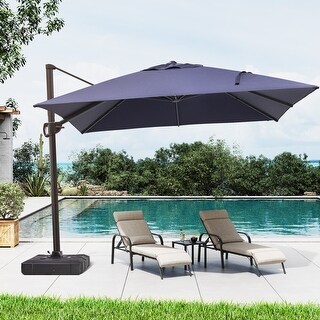 Pellebant 11ft Square Patio Cantilever Offset Umbrella Aluminum Outdoor, without Base