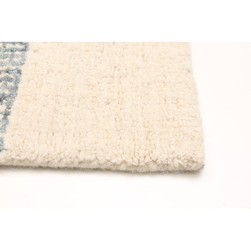 ECARPETGALLERY Hand Tufted Timeless Cream Wool Rug - 5'0 x 7'11