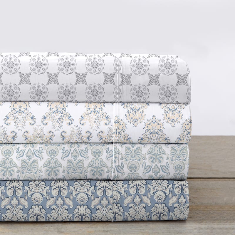 Patina Vie Maison Cotton Percale Vintage Floral Sheet Set