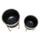 Rizzy Mid-century Pot Planters (Set of 2) - 23.5"H x 13"W x 13"D / 17.5"H x 11"W x 11"D