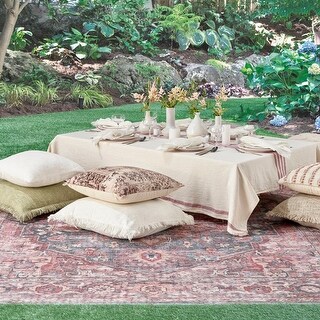 Nicole Curtis Washable Persian Boho Area Rug.