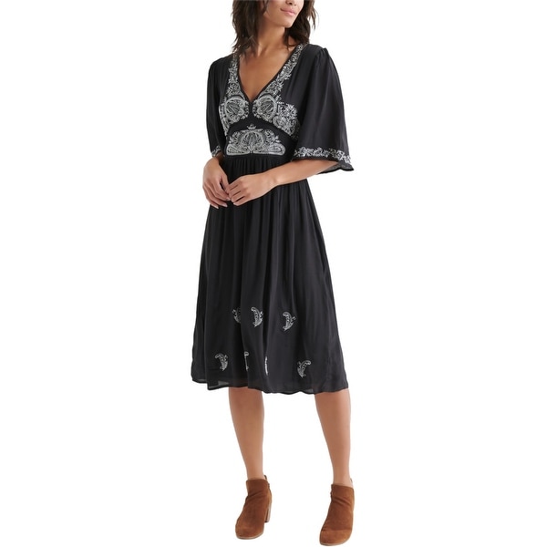 blue and white occasion dress